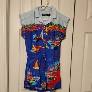 Ralph Lauren Kids Vintage Sailboat One Piece Romper EUC - Women XXS - XS